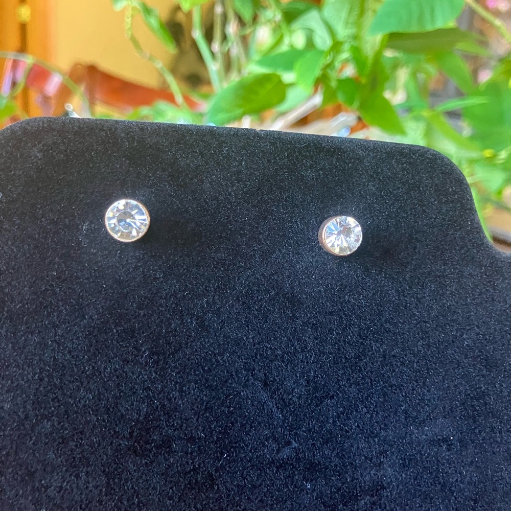 Sparkling Silver Prong Set Earrings